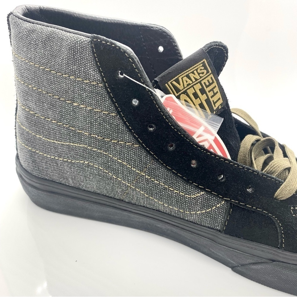Vans Michael February Black Denim Leather Suede High Tops Men’s 7.5 - Picture 4 of 8